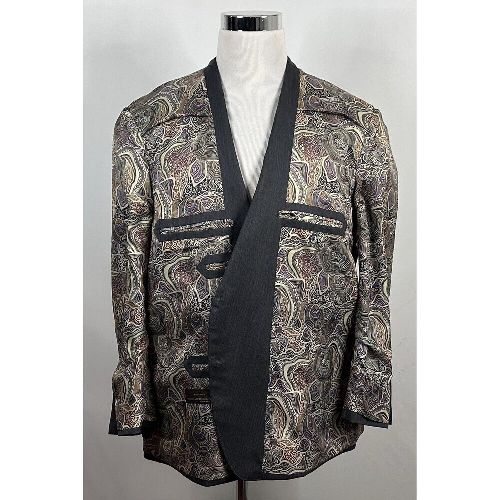 Bespoke 44R Sport Coat Vitale Barberis Canonico Wool Gray Herringbone Two Button - Picture 7 of 9